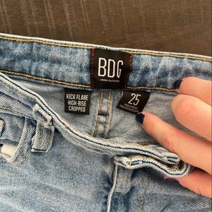 BDG jeans, size 25, kick flare, high-rise, cropped